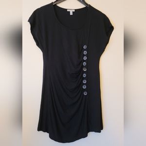 Linea Domani Cap Sleeve Button Detail Tunic Top